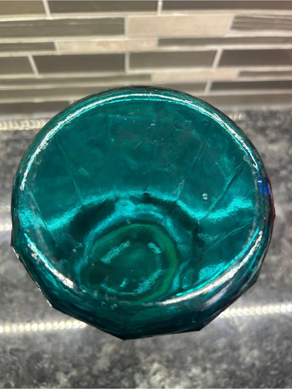 VINTAGE EMERALD GREEN GLASS 12 PANEL CANISTERS JAR WIRE BAIL HINGED LID New Seal